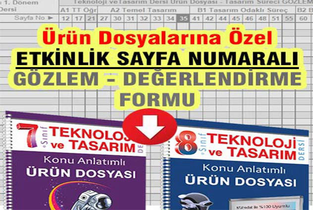 teknoloji tasarım ürün dosyası süreç odaklı değerlendirme formu